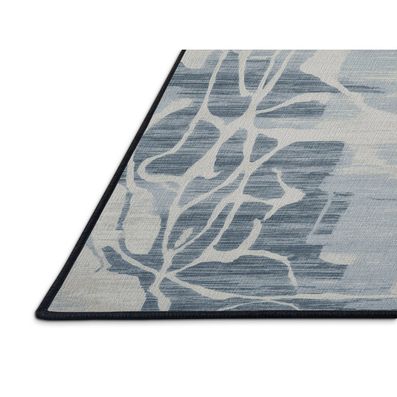 Tapis abstrait gris lavable à la machine, Rond 4 pi
