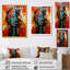Ancienne beauté minime bleue et rouge - impression d'art mural africain-1463126242-1463126255