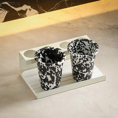 Toothbrush Holder For Bathroom, Bathroom Organizer Storage Set With 2 Cups, Bathroom Accessories Storage For Toothpaste Razor