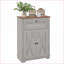 Buffet, armoire de rangement à portes doubles gris clair HOMcom Farmhouse | Panneau de particules | Conception anti-basculement