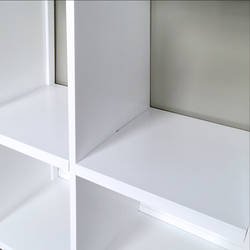 John Louis Home Solid Wood Cube Organizer, White, (4 Shelves) 27.75"H x 25.5"W x 11.75D
