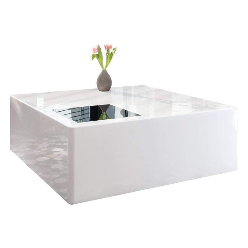 Aimi Block Coffee Table, H47 x L100 x W100cm, White