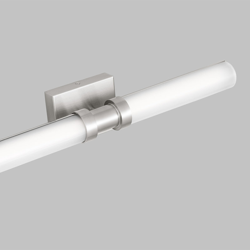 Éclairage à intensité variable pour meuble-lavabo à DEL 1 lumière Kelan, Nickel brossé, H 26,75 po x l 4,75 po x P 4,5 po