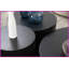 Table d'appoint ronde et moderne pour le salon, table d'appoint en bois aggloméré entièrement assemblée - noir