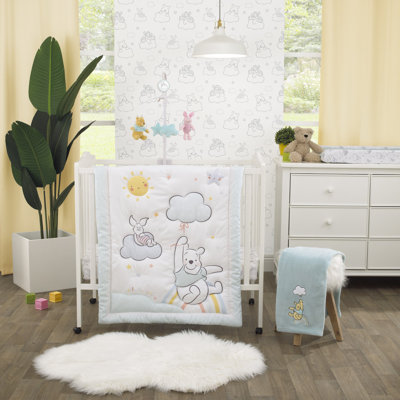 Ensemble de literie pour lit de bébé 3 pièces Nojo Disney Winnie The Pooh Hello Sunshine