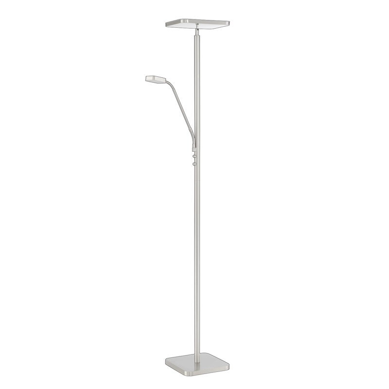 Torchère Aquirre noir et nickel satiné, Nickel satiné, Nickel satiné