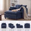 Fauteuil d'appoint rembourré en chenille de 39,4 po avec repose-pieds et fauteuil de lecture de style moderne 39,4 po-1561630252