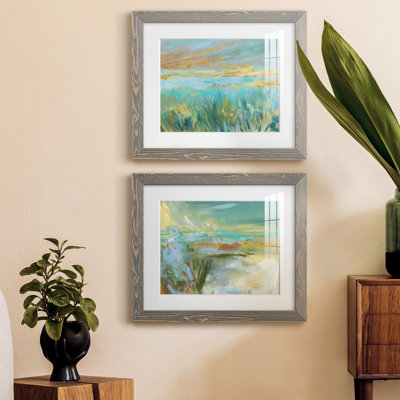 Grassy Beach - ensemble de 2 peintures encadrées