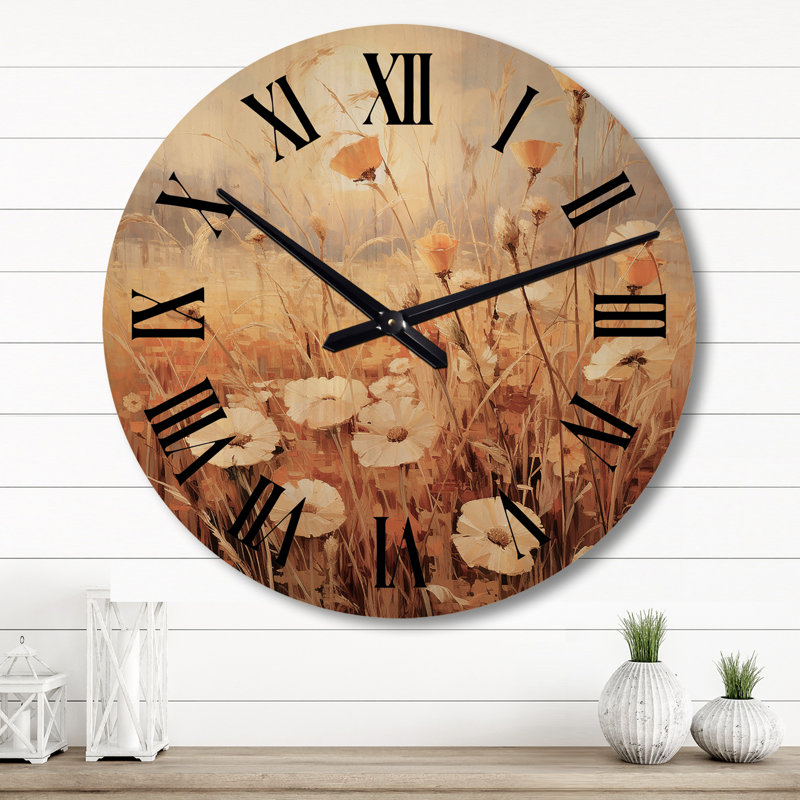 Horloge murale en bois massif Rivenburg, Grand