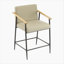 Tabouret de comptoir avec cadre en fer - ensemble de 2 - espresso et kaki-1519517003