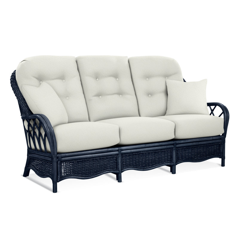 Everglade Sofa, Navy, Brown Geometric, 0456-33