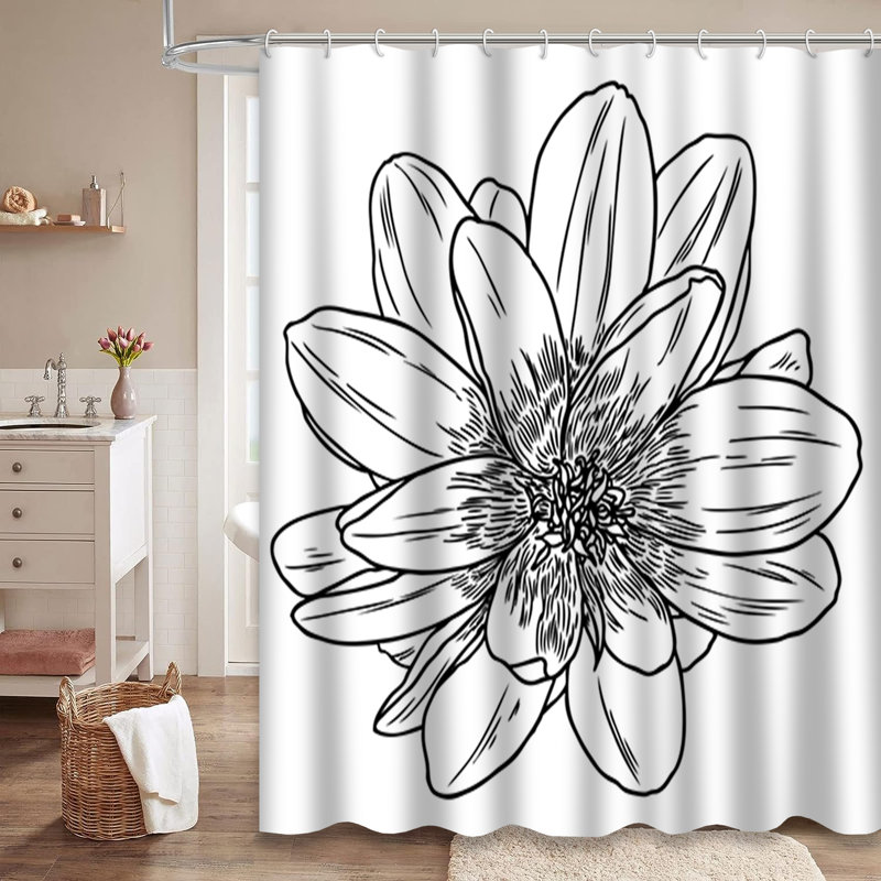 Rideau de douche Dahlia Daisy, L 72 po x l 84 po