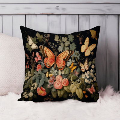 Animals William Morris Butterfly Pattern I Cottage Throw Pillow Cover