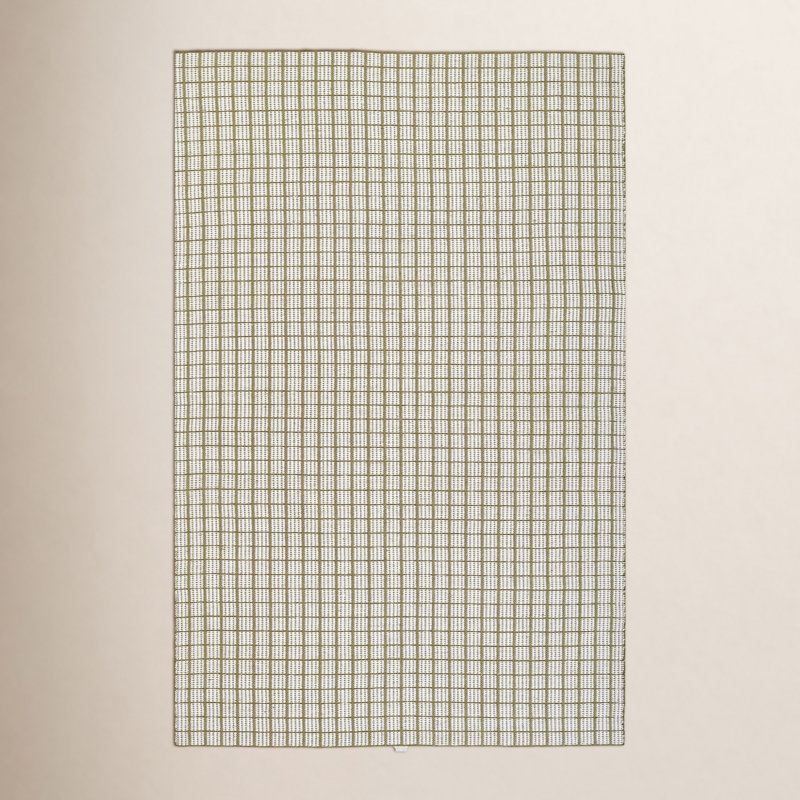Tapis intérieur / extérieur blanc / vert Malmo, Rectangle 3 pi 6 po x 5 pi 6 po