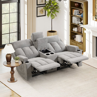 Manual Reclining Loveseat With Center Storage Console & Cup Holders
