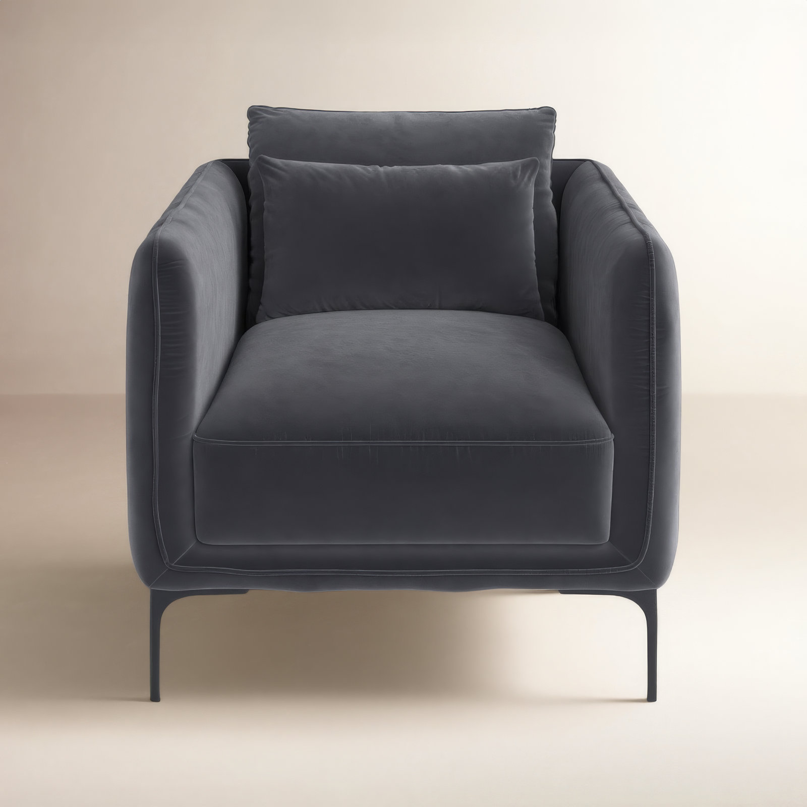 Rae Upholstered Armchair, Gray Velvet
