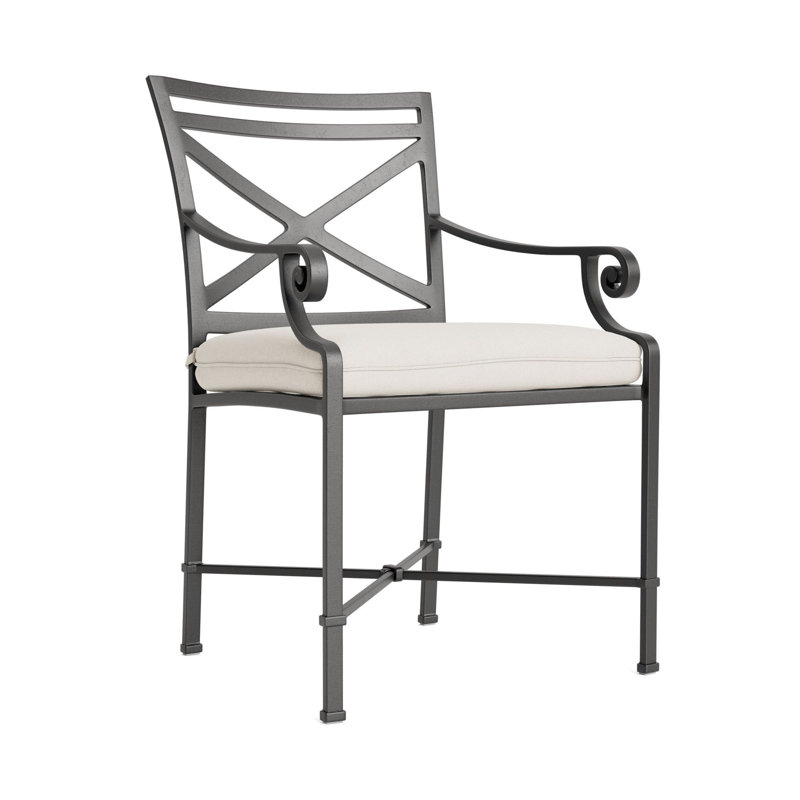 Venetian Outdoor Lounge Chair, Fusion Natural, Textured Pewter