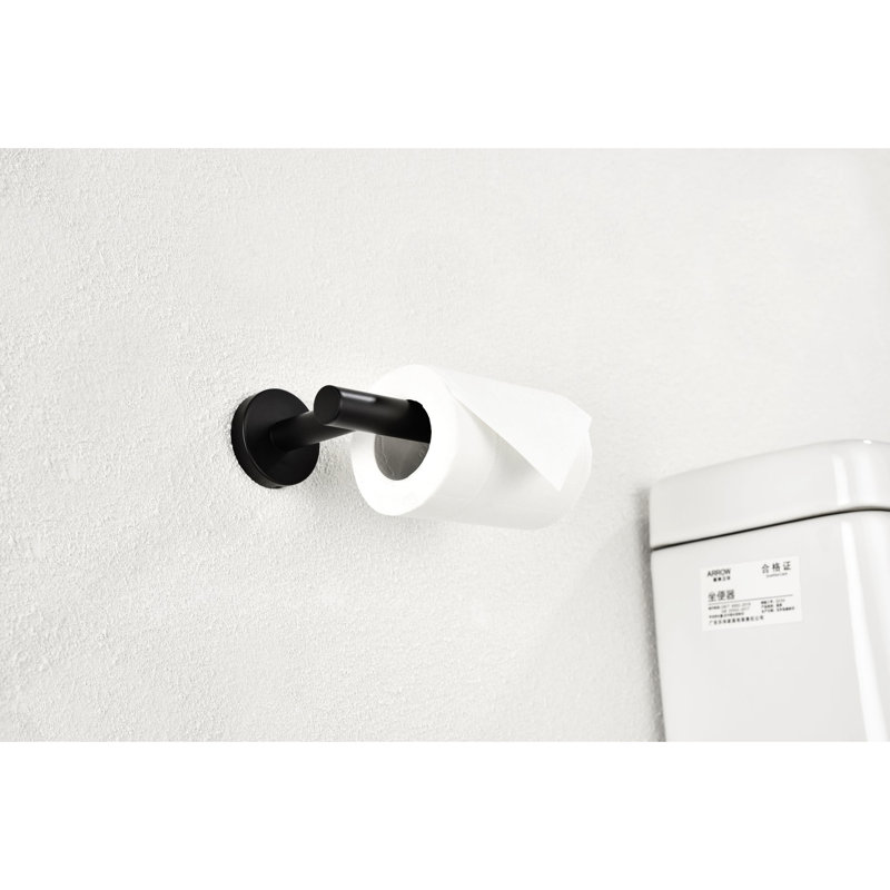 Porte-rouleau de papier hygiénique mural en acier inoxydable noir mat Sus304