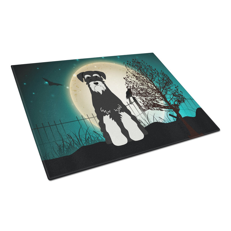 Planche à découper standard en verre trésors caroline schnauzer Scary Halloween, Sel / poivre
