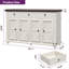 Buffet de style champêtre de 55 po de large avec comptoir en bois massif-847486385