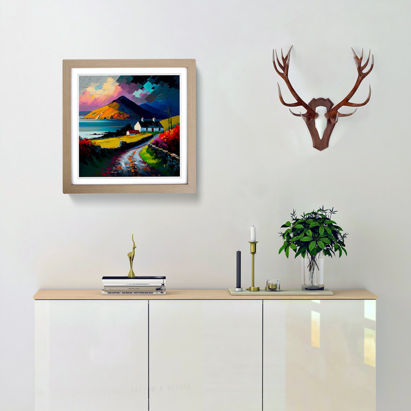 Ireland Palette Knife - Framed Print, Oak