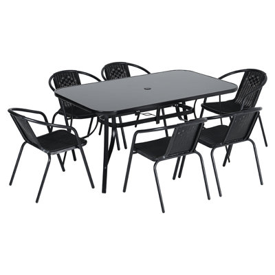 6 - Person Patio Dining Set with Rectangular Table