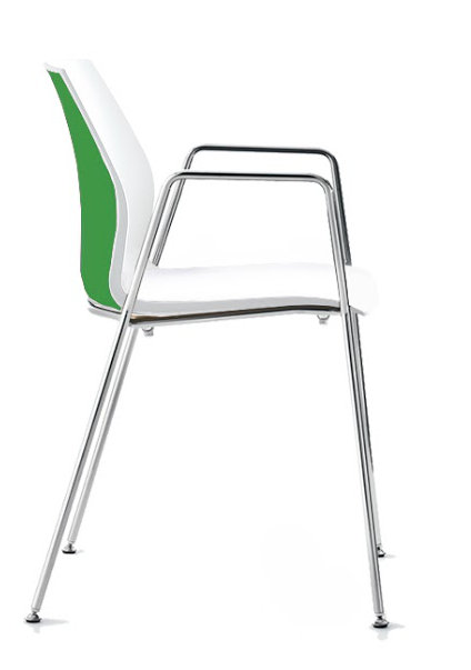 Chaise d'invité à 4 pieds Vortex, Vert / blanc