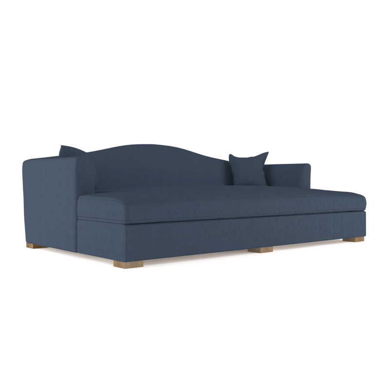 Horatio Camelback Taper Curved-Arm Daybed, Vintage Leather Pumice, Weathered