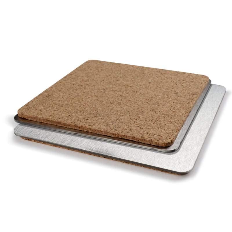 Stainless Steel Square 4 Piece Coaster Set With Holder, Colorado Avalanche