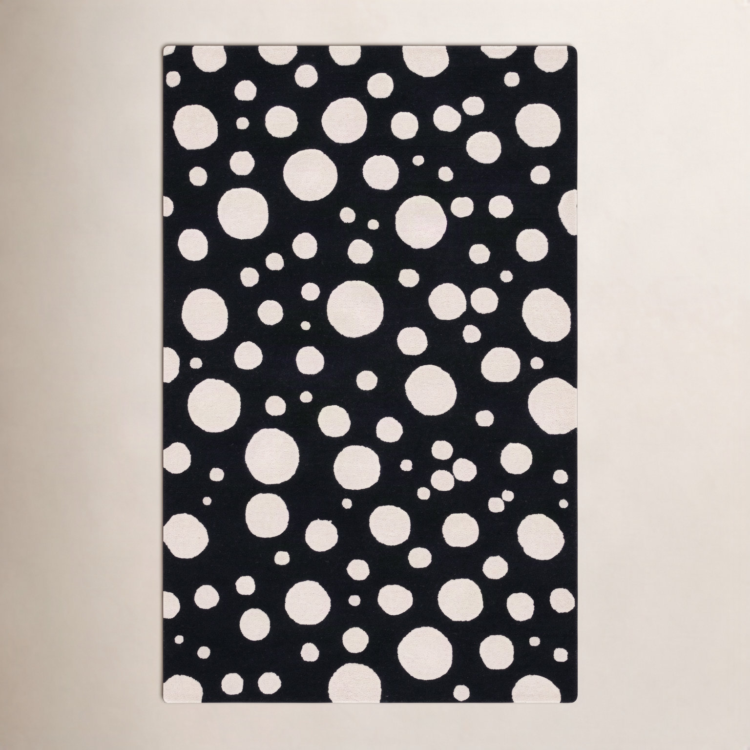 Kavika Black Ivory Hand-Woven Rug, Rectangle 3' x 5'
