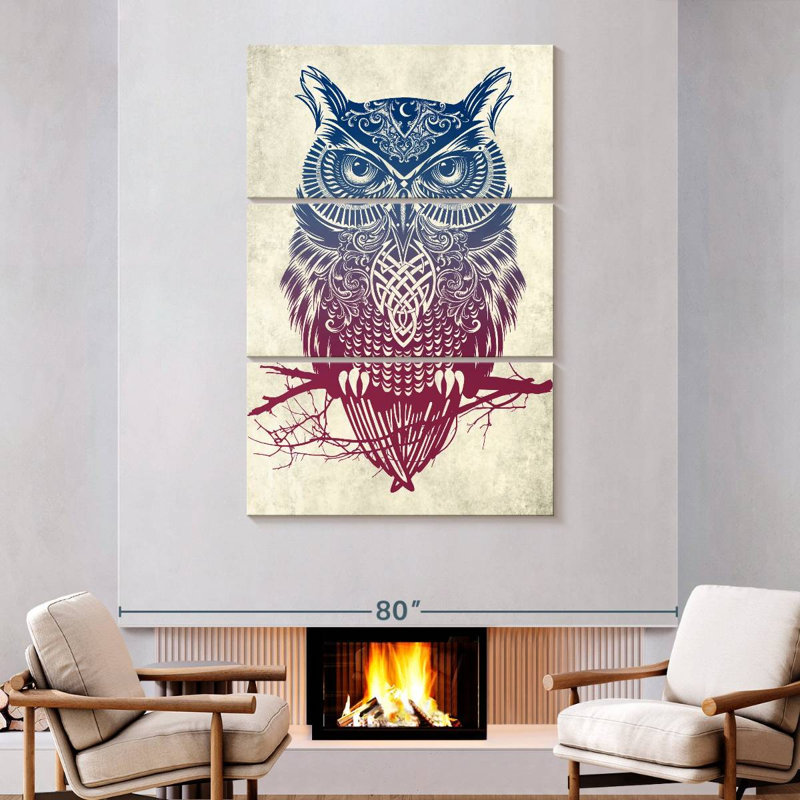 Warrior Owl, 74" H x 48" W