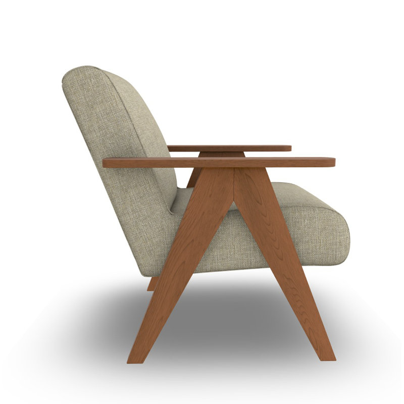 Accent Chair, Linen, Honey Birch