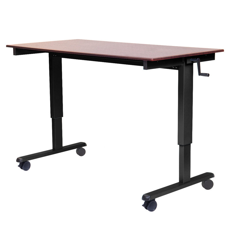 Bureau debout à hauteur ajustable Belvedere, l 47,25 po x P 29,5 po, Noyer foncé/noir