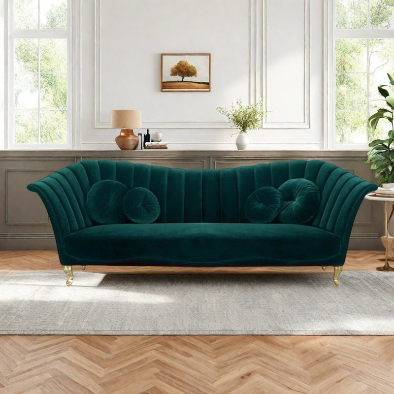 Canapé moderne simple en tissu luxueux, Atrovirens