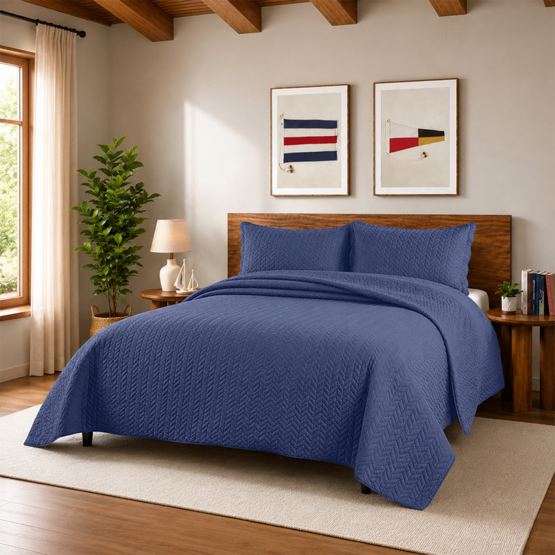 Ensemble de couvre-lit en microfibre gaufrée Moonlight California King – Literie légère et surdimensionnée, 3 pièces avec taies d'oreiller assorties
