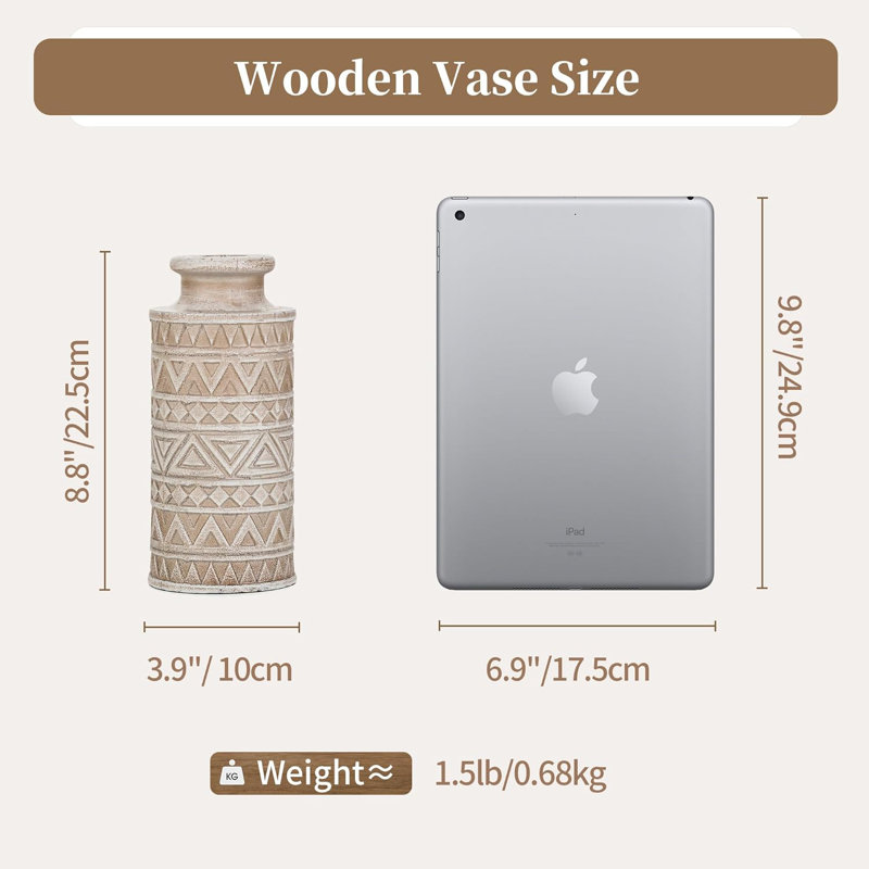 Vase en bois Boho