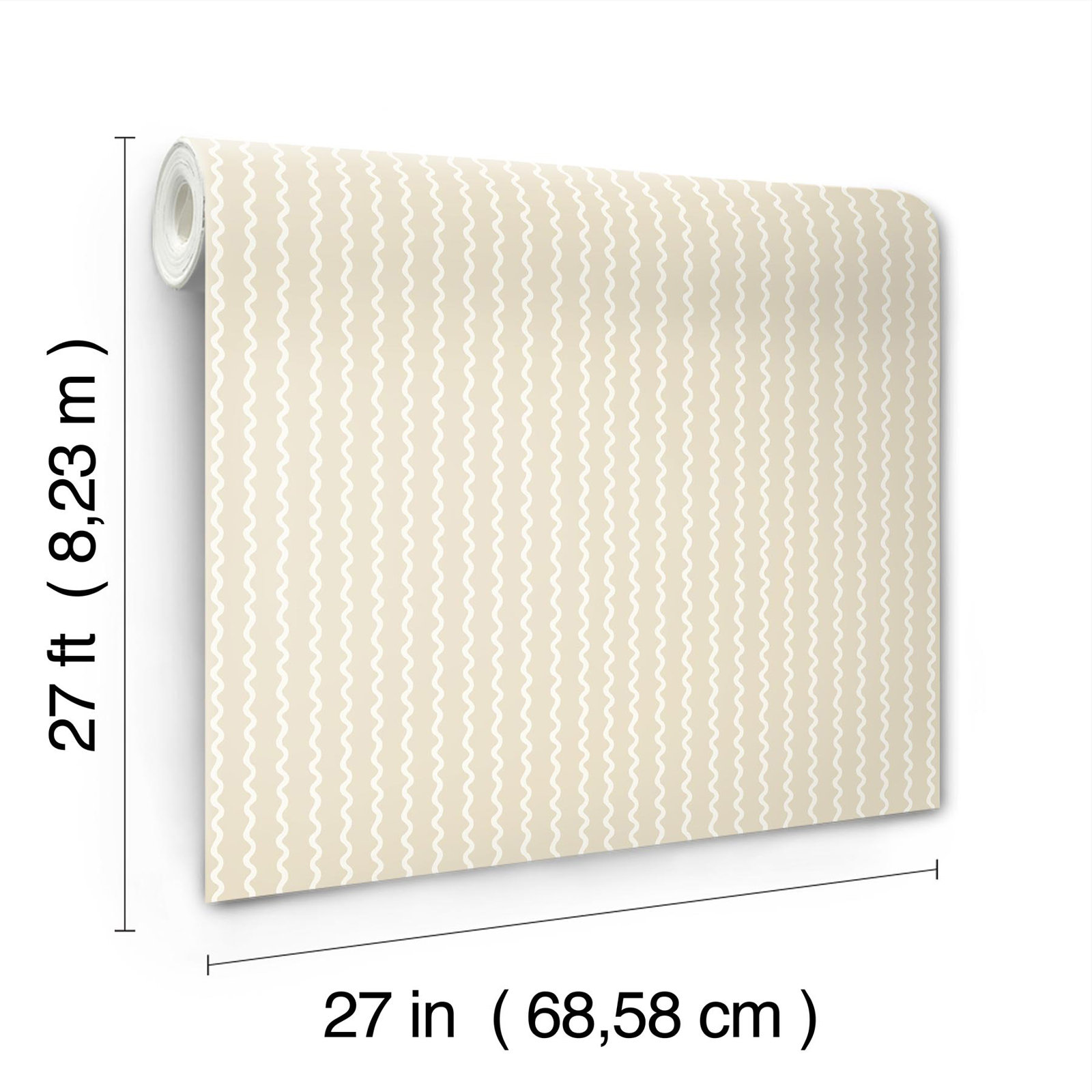 Rickrack Wallpaper Double Roll, Linen