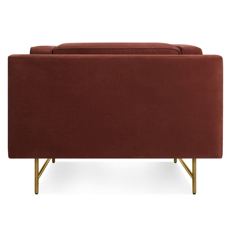 Bank Club Chair, Lava Polyester Blend, Antiqued Brass