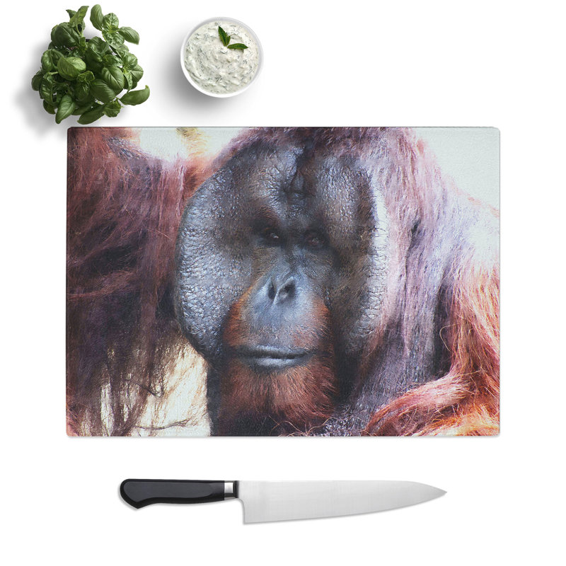 Orangutan Monkey Vol.2 Painting Chopping Board, 0.4cm H x 20cm W x 28.5cm L