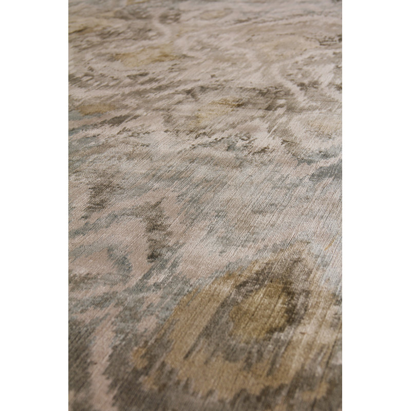 Koda Damask Area Rug in Gray, Rectangle 8' x 10'