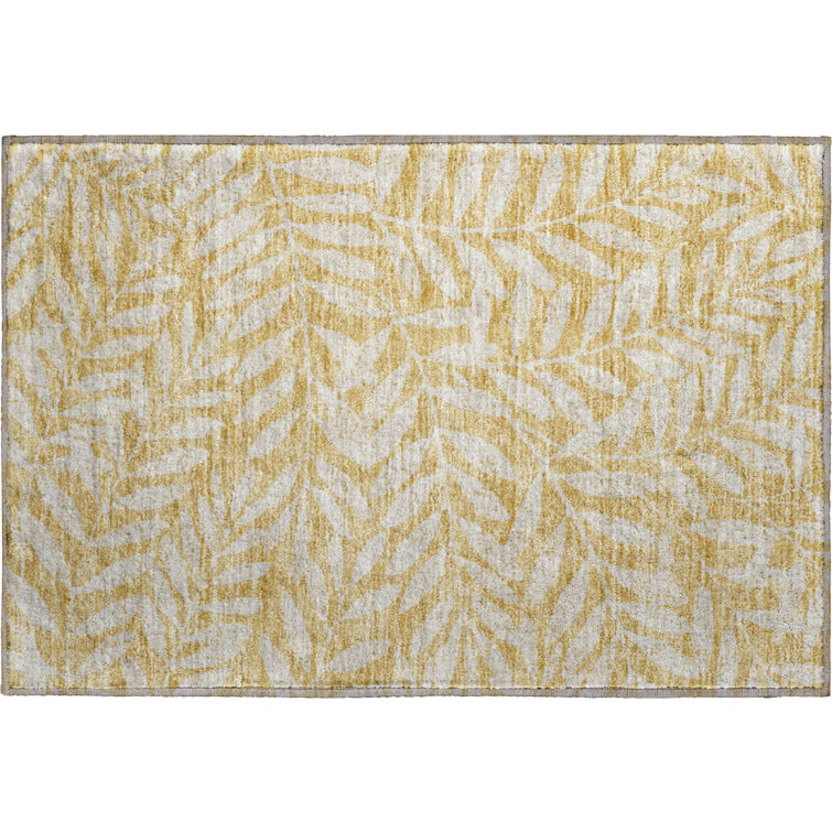 Premium Machine Washable Prisco Gold Rug