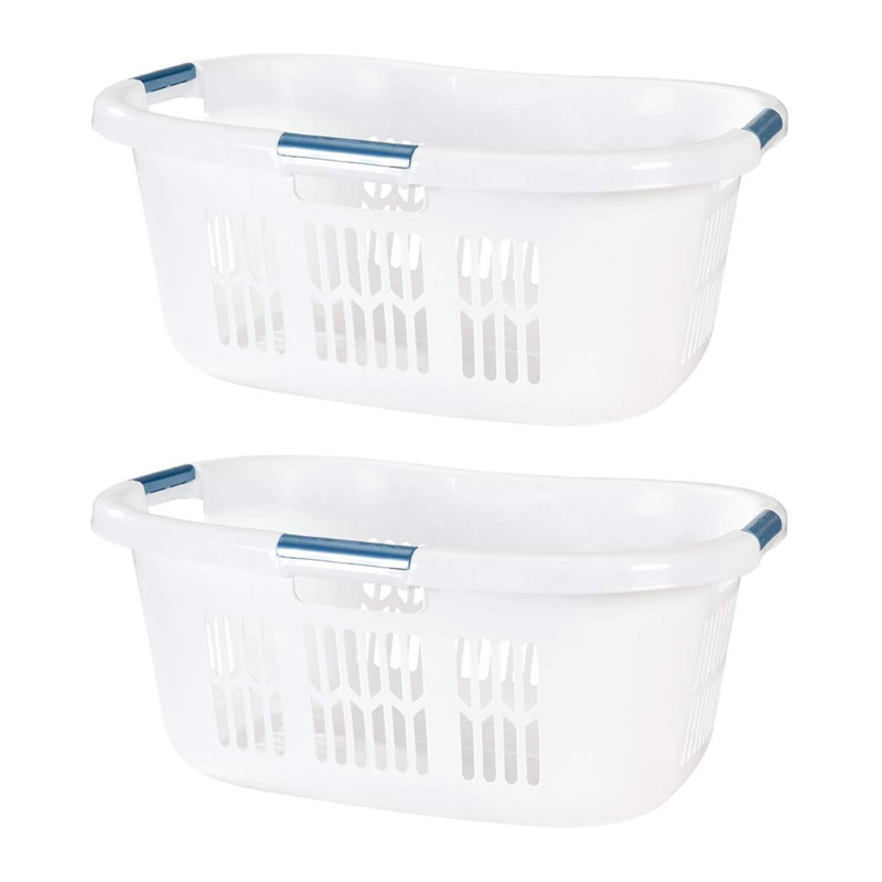 Rubbermaid 2.1 Bushel Small Hip-Hugger Portable Plastic Laundry Basket