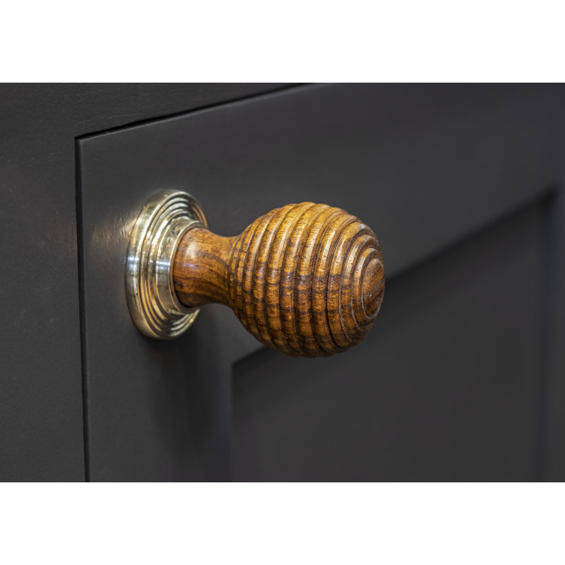 Beehive Cabinet Round Knob, Polished Nickel, Rosewood