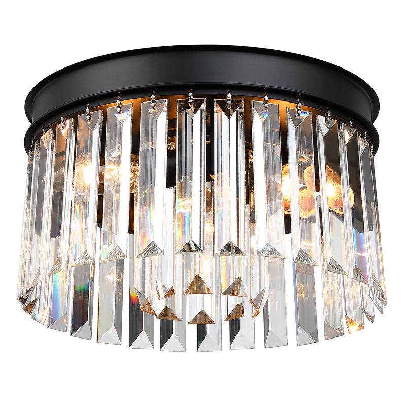 Plafonnier encastré en cristal 3 lumières Krunislava, Noir