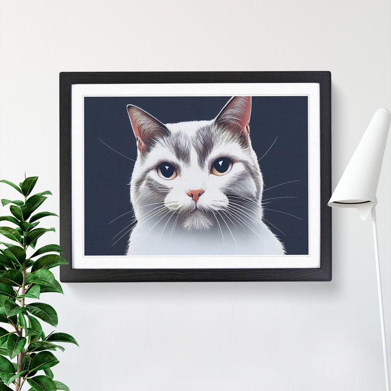Grand Cat - Print, Black, 25cm H x 34cm W