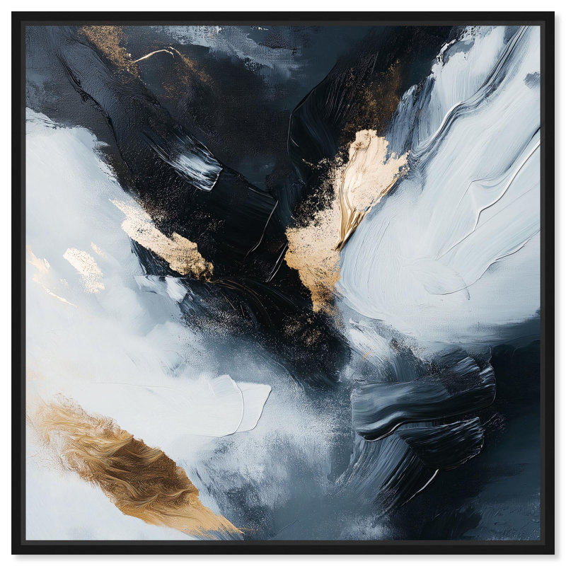 Toile Golden Spark II par Art Remedy, H 13 po x l 13 po, Noir, Cadre flottant