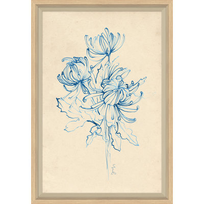 Cerulean Bloom I Framed Drawing Print