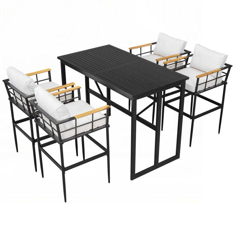 Iron Outdoor Dining Set, White
