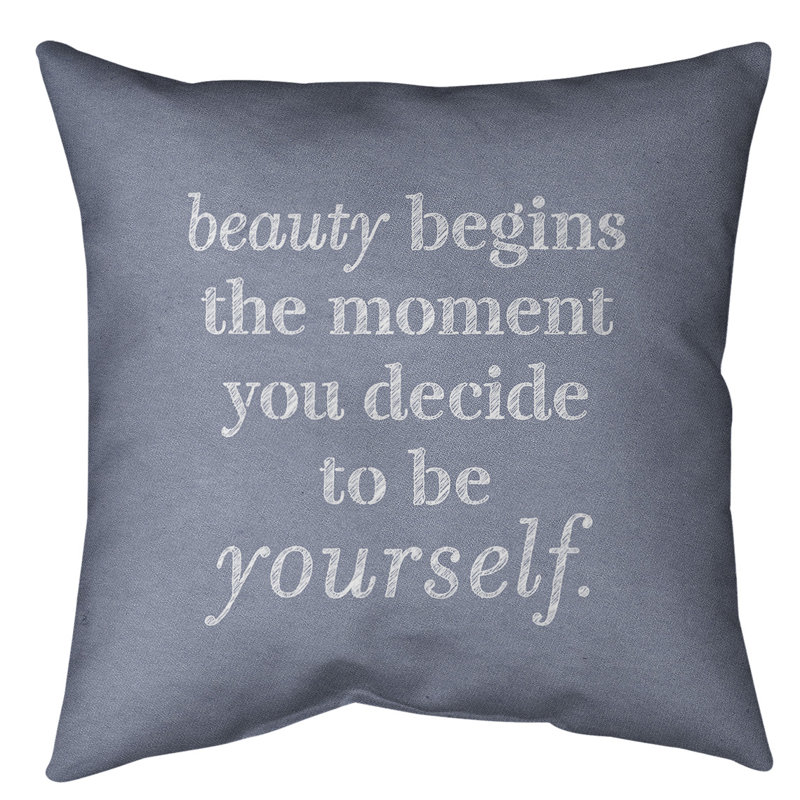 Coussin de sol True Beauty, H 28 po x l 28 po, Bleu / Blanc