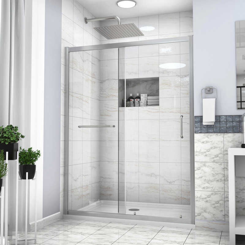 Shower Door Single Sliding Bypass Shower Enclosure